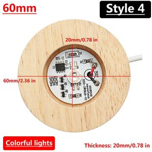 5 Stijlen 3D Led Lamp Base Creatieve Nachtverlichting Tafellamp Houten Lamp Base Gradiënt Kleurrijke Verlichting Voor Thuis Decoratieve licht