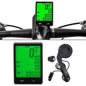 2.8 Inch Snelheidsmeter Cycle Fiets Engels Draad/Draadloze Waterdichte Computer Lcd Kilometerstand Snelheidsmeter Met Extension Holder