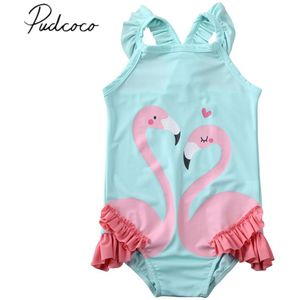 Zomer Badpak Baby Meisjes Flamingo Zwemmen Kostuum Kids Een Stuk Tankini Cartoon Bikini Badmode Badpak Beachwear