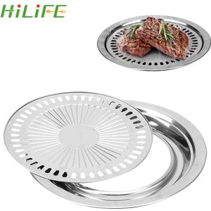 Hilife Elektrische Kachel Bakplaat Huishoudelijke Non-stick Gasfornuis Plaat Bbq Grill Barbecue Gereedschap Rookloze Barbecue Grill Pan