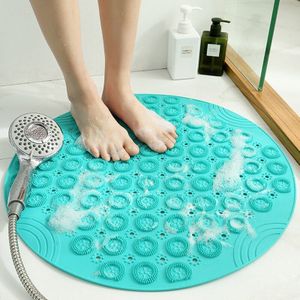 55Cm Ronde Siliconen Bad Massage Kussen Borstel Zuignap Badkamer Douche Mat Antislip Badkamer Mat Badkamer Accessoires
