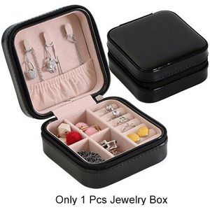 Lederen Sieraden Collectie Opbergdoos Make Organisatoren Schoonheid Cosmetica Stud Oorbellen Ring Armbanden Accessoires Travel Case