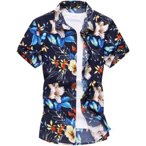 Zomer Mode 3d Print Bloemen Shirt Voor Mannen Plus Size 6xl Heren Korte Mouw Casual Shirts