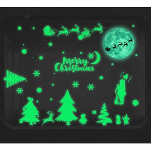 Vrolijk Kerstfeest Lichtgevende Kerstboom Elanden Muur Sticker Decoratie Muur Sticker