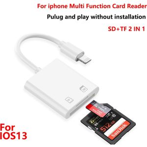 Ixur C57 Voor Iphone Multi Kaartlezer Van Bliksem Voor Sd Tf Geheugenkaart Lezers Ondersteuning IOS13 Voor Iphone 6/7/8/X/Xr/11