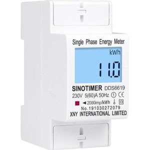 Digitale Din-Rail Eenfase Energy Meter Power Kwh Volt Watt Amp Monitor 220V