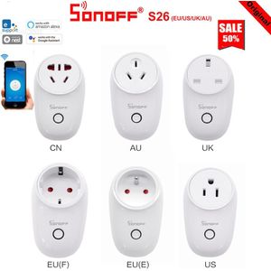 Sonoff S26 WiFi Smart Socket Outlet Draadloze Plug Stopcontacten Smart Home Switch Werken Met Alexa Assistent Voor Mobiele Telefoon