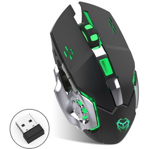 2.4Ghz Stille Gaming Muis 2400Dpi Oplaadbare 7 Kleur Backlight Muizen Draadloze Muis Usb Led Optische Muis Spel voor Pc