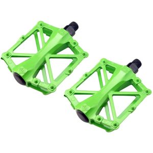 1 Paar Groene Mountainbike Pedaal Aluminium Fiets Pedaal Fiets Platform Platte Pedaal