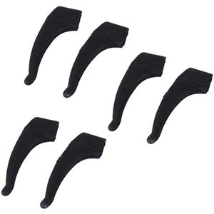 9 Paar Oor Haken Bril Ondersteunt Anti-Slip Siliconen-Zwart