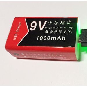 Usb Opladen 9V 500 Mah Li-Ion Batterij Usb Oplaadbare Batterij 9V 1000 Mah Voor Multimeter Microfoon Speelgoed Afstandsbediening controle Ktv Gebruik