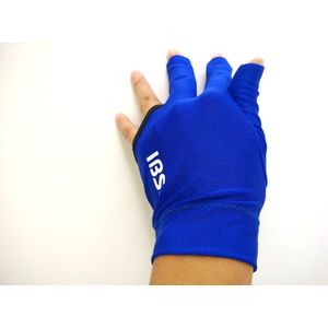 2 stks/partij IBS biljart pool snooker drie-vingers handschoenen rood/blauw/zwart stof half- vinger handschoenen biljart suppiles