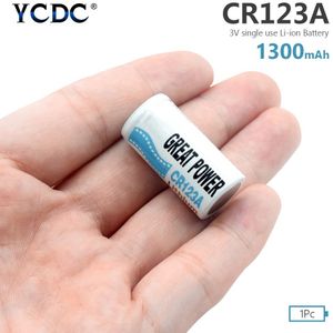 Ycdc 3V CR123A Lithium Batterij 1300Mah CR123 CR17335 CR17345 Batterijen Voor Camera Batterij Primaire Lithium Batterij