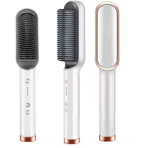 Stijltang Borstel Professionele Krultang Ionische Rechttrekken Kammen Snel Verwarmd Anti-Brandwonden Steil Haar Ijzer Styler