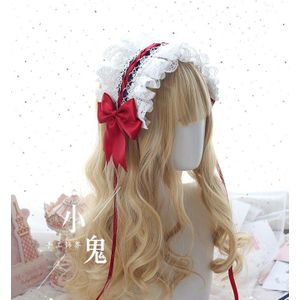 Zachte Meisje Lolita Wit Kant Borduurwerk Haarband Hoofdtooi Met Fairy Hoofdbanden Japanse Kawaii Prinses Haarspeld Haar Accessoires