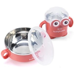 Baby Servies Set Rvs Leuke Cartoon Kids Thermische Kom Met Cup Vork Lepel Zuigelingenvoeding Kinderen Servies MBG0550