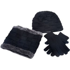 Kinderen Winter Hoed Bib Handschoenen Driedelig Pak Plus Fluwelen Warm Sets Van Cap Casual Mode Comfortabele Zachte dagelijks Duurzaamheid