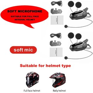 Motor Helm Intercom Bt V5.0 Motorfiets Draadloze Headset Interphone Speaker Draadloze Handsfree Motorfiets Oortelefoon Voor 2 Rider
