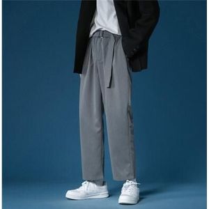Mannen Effen Kleur Pak Broek Losse Zwart Grijs Kleur Broek Mode Casual Broek Mannelijke Vier Seizoenen Rechte Broek m-2XL
