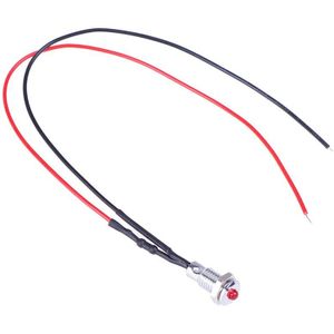6mm 12V Waterdichte Waarschuwing LED Metalen Indicator Pilot Light Signal Lamp Power