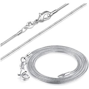 5pcs Verzilverd Snake Ketting met Sluiting voor DIY Necklac Sieraden Maken, 1.2mm Ketting 10 16 18 20 22 24 30 ""HK091