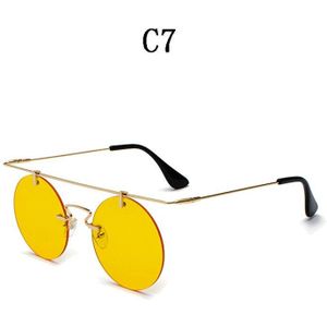 BOYSEEN Mode Mannen Vrouwen Bril Klassieke Ronde Randloze Steampunk Zonnebril Vintage Brillen Top UV400