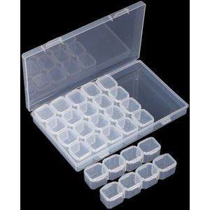 28 cellen Transparante DIY Diamant Schilderen Tool Accessoires Opbergdoos Steentjes Organizer Kralen Sieraden Kit Case Home Storage