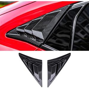 Abs Rear Kwart Panel Window Side Lamellen Zwarte Carbon Kleur Vent Decal Cover Voor Honda Civic Type R Hatchback