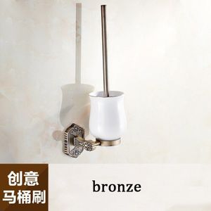 Wc Borstel Houders Antiek Brons Keramische Wc Cup Voor Toiletborstel wandmontage Badkamer Accessoires Golden Luxe 3309