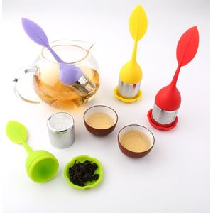 4 stks/partij theepot Silicone Zetgroep Loose Tea Leaf Zeef Herbal Spice Filter Diffuser Thee tool