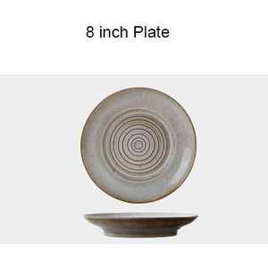 Antowall Handgemaakte Japanse Servies Retro Plaat Persoonlijkheid Creatieve Diner Plaat Pasta Plaat Salade Vintage Steengoed