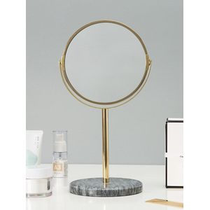 Luxe Marmeren Voet Rose Goud Spiegel Make-Up Spiegel Home Decor Cosmetische Dames Kantoor Slaapzaal Desktop Ronde Spiegel