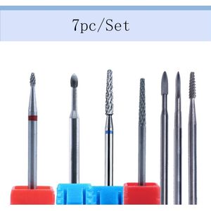 5/6/7Pcs Keramische Frees Voor Manicure Carbide Nail Boor Sets Elektrische Machine Mills Cutter voor Verwijderen Gel Gereedschap