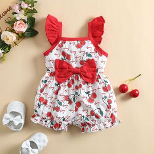 Hibobi Baby Meisje Schattig Cherry Print Strik Bodysuit