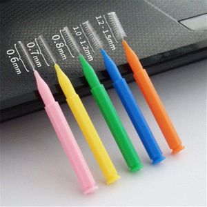 Rorasa 60 Stks/doos Volwassenen Interdentale Borstels Schoon Tussen Tanden Floss Kwasten Tandenstoker Tandenborstel Dental Oral Care Tool 5 Kleur