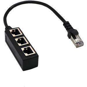 Lan Ethernet Netwerk RJ45 Connector 1 Male Naar 3 Vrouwelijke Splitter Adapter Kabel Voor Pc Laptop Networking Extension