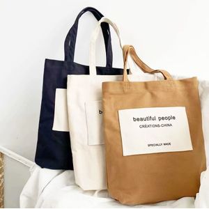 Canvas Katoen Vrouwen Tassen Brief Vrouwelijke Handtas Toevallige Boodschappentas Japan Stijl Midden Vrouwen Schoudertas Dames Canvas Tote Bag