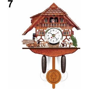 Houten Koekoek Wandklok Vogel Tijd Bell Swing Alarm Horloge Thuis Art Decor UD88