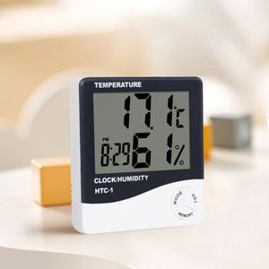 Ndoor Kamer Lcd Elektronische Temperatuur Vochtigheid Meter Digitale Thermometer Hygrometer Weerstation Wekker