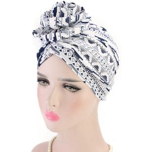 Bohemen Stijl Vrouwen Tulband Hoed Bloem Hijab Caps Beanie Dames Haar Accessoires India Hoed Moslim Sjaal Cap Haaruitval