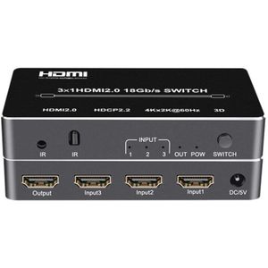 4K Hdmi 2.0 Switch Remote 3In1Out 3D Hdmi Switcher Extractor Ondersteuning Hdcp Voor PS4 Apple Tv Hdtv