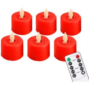 Afstandsbediening LED Kaarsen Pack Van 6 Warm Wit Led Vlamloze Kaarsen Battery Operated Dancing Flame Huishoudelijke Thee Licht
