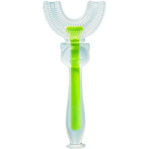 Kids Tandenborstel Siliconen Orale Care Cleaning Brush Voor Peuters Leeftijden 2-12 Kinderen U-vorm Zuigeling Tandenborstel met Handvat