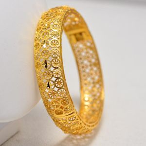 Dubai Goud Kleur Mannen Vrouwen Armband Vacuüm Gouden Kleur & Koper Brede Bangle voor Vrouwen Hand Chain Sieraden Ethiopische/ arabNigeria