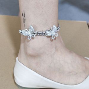 Cubaanse Dikke Ketting Vlinder Enkelbanden Voor Vrouwen Mode Aaa Australië Crystal Ankle Armbanden Engagement Bruiloft Sieraden