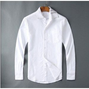 19ss Mannen Oxford Classic Grey Gestreepte Mode Katoen Casual Shirts Shirt Pocket Lange Mouwen Top M 2XL # M53