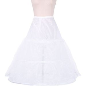 Womens Bridal 3 Hoops Maxi-Lengte Petticoat Trekkoord Tailleband Multi-layer Baljurk Trouwjurk Drukte Crinoline Onderrok