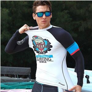 SABOLAY Mannen Lange Mouwen Badmode Duiken Zonnebrandcrème sneldrogende UV Bescherming Strand Surfen Zwemkleding Rash Guards