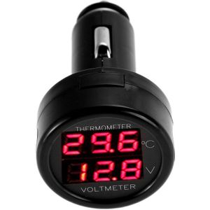 2 In 1 Car Auto 12V Thermometer Voltmeter Universele Dual Display Led Digitale Thermometer Voltmeter Auto Accessoires