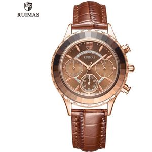 RUIMAS Dames Casual Horloges Luxe Groene Lederen Quartz Horloge Vrouwen Chronograaf Top Relogio Feminino Klok Meisje 592